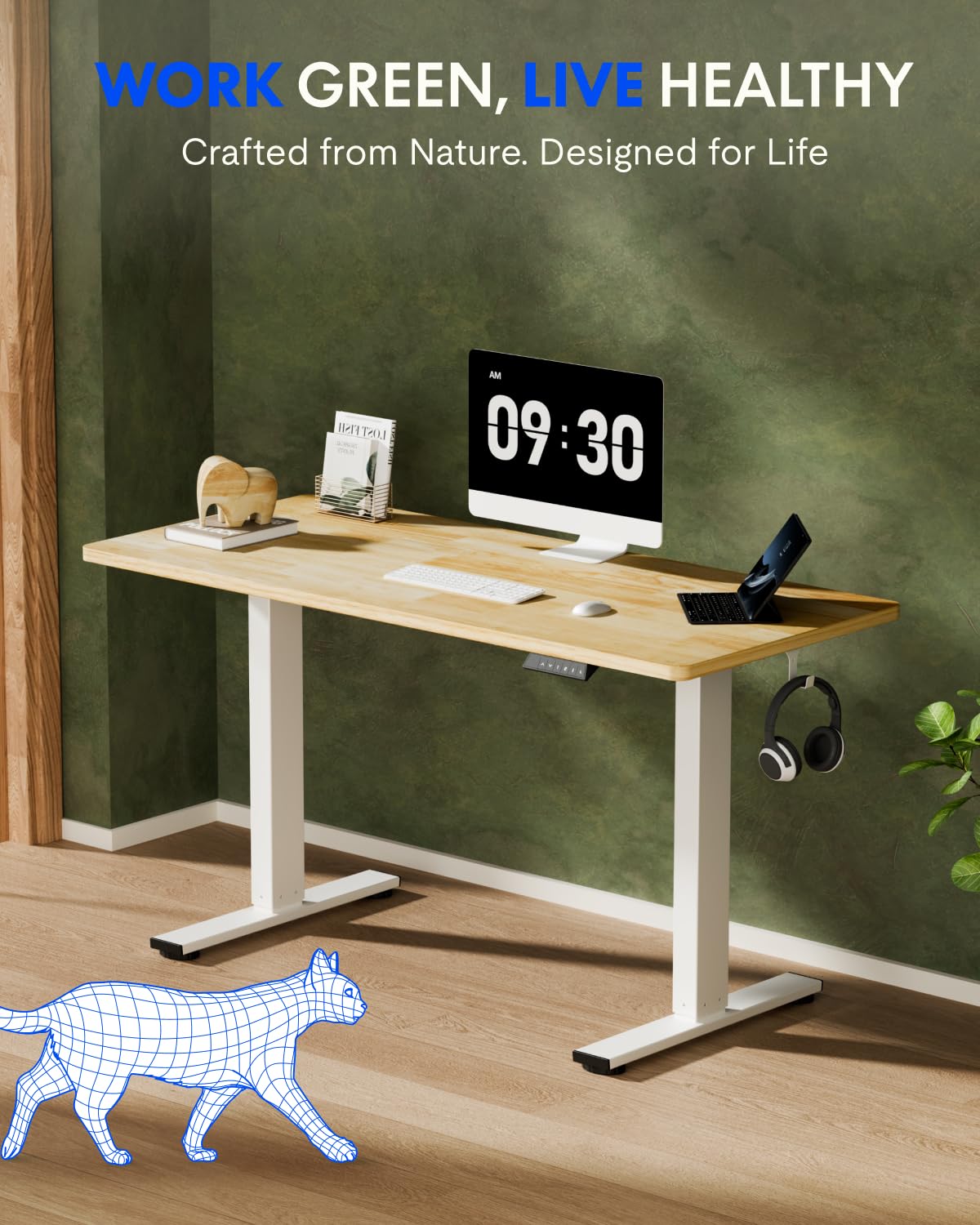 Amazon.com: FLEXISPOT Solid Wood Standing Desk, 55